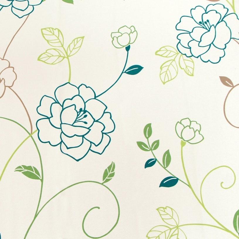 オーダーカーテン(グリーン&ホワイト) オーダー】遮光2級 ナチュラル 緑のモチーフを整列させた形状