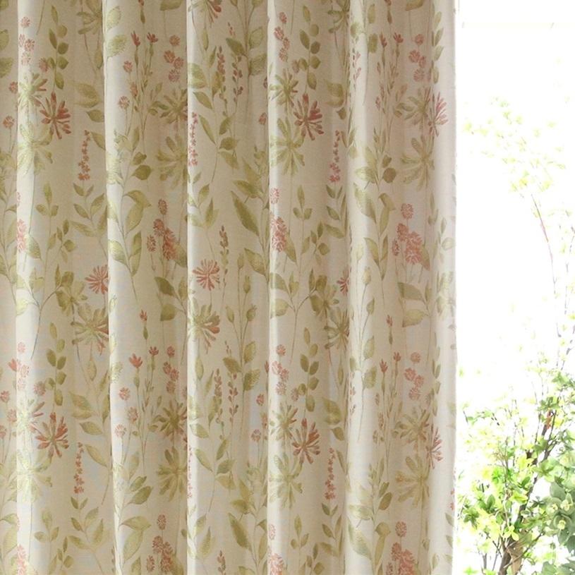 遮光裏地付き カーテン 遮光 オーダー 2級遮光 洗濯可能 遮熱 グリーン