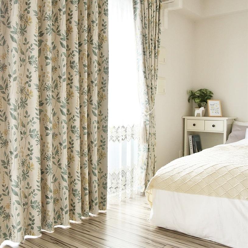 遮光裏地付き カーテン 遮光 オーダー 2級遮光 洗濯可能 遮熱 グリーン