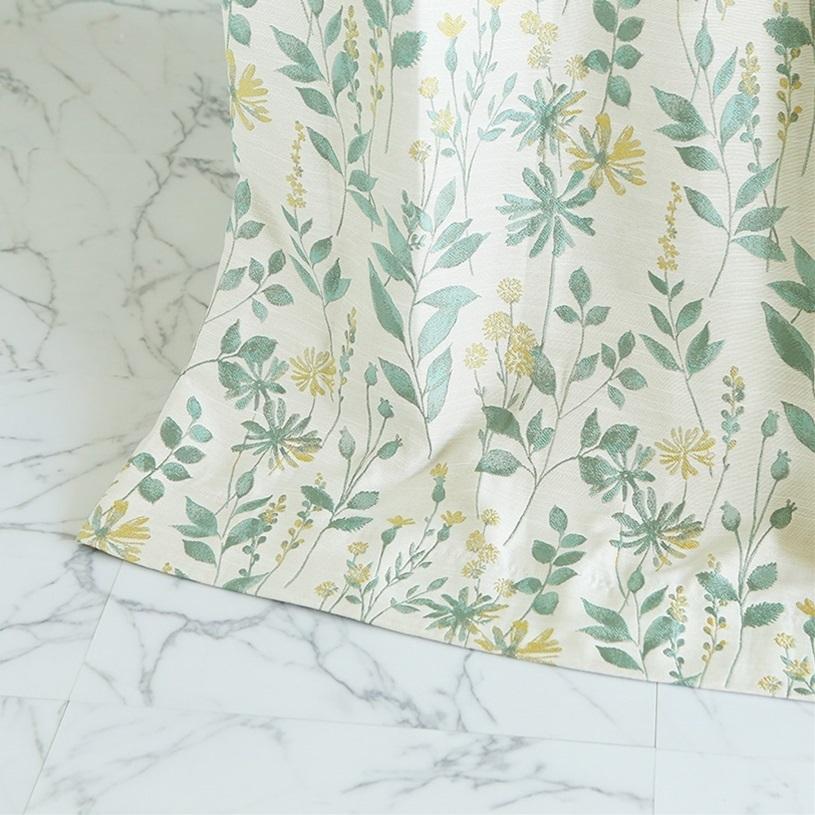 遮光裏地付き カーテン 遮光 オーダー 2級遮光 洗濯可能 遮熱 グリーン