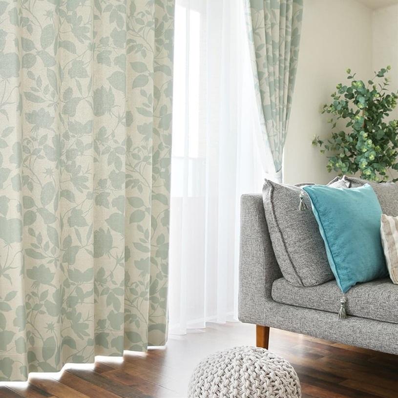 カーテン 遮光 オーダー 2級遮光 洗濯可能 グリーン ブルー ベージュ