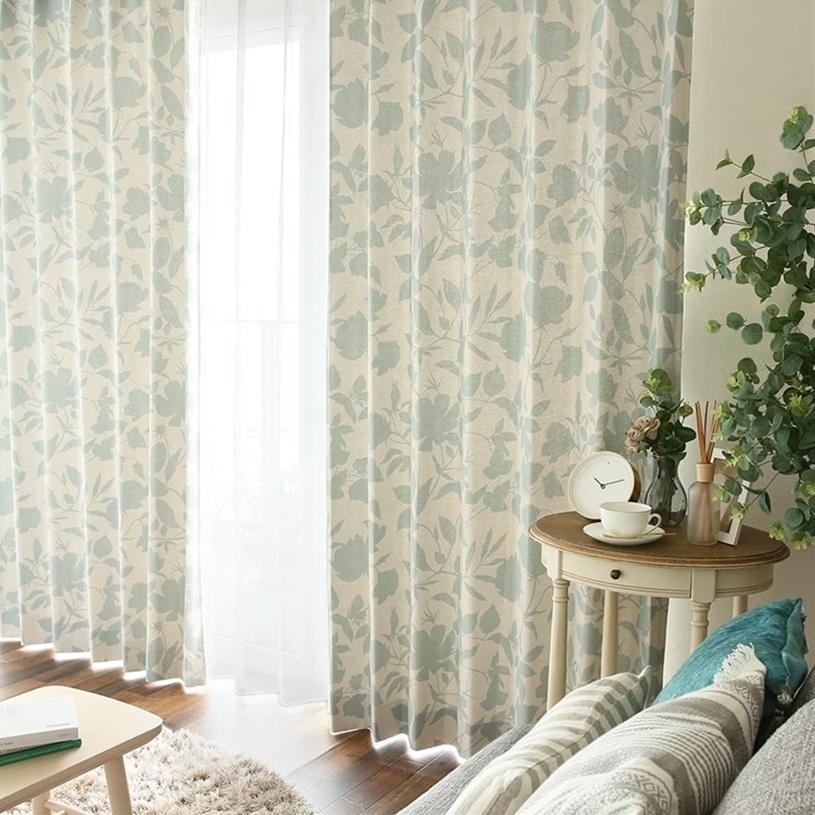 カーテン 遮光 オーダー 2級遮光 洗濯可能 グリーン ブルー ベージュ