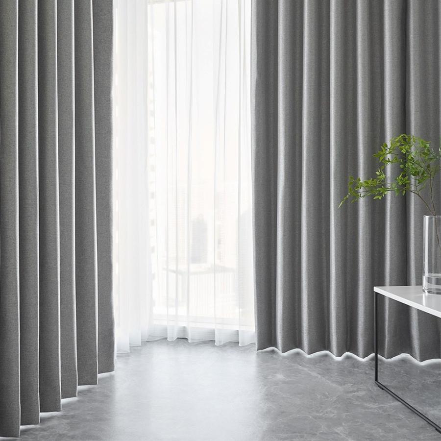 カーテン 1級遮光 遮熱 保温 遮像 レース UVカット 無地 グレー