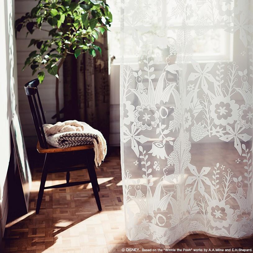 高い素材 カーテン おしゃれ 送料無料 ディズニー 遮光カーテン オーダー オパールレース プーさん ピグレット インザウッド ホワイト 1 5倍ヒダ 偉大な Atempletonphoto Com