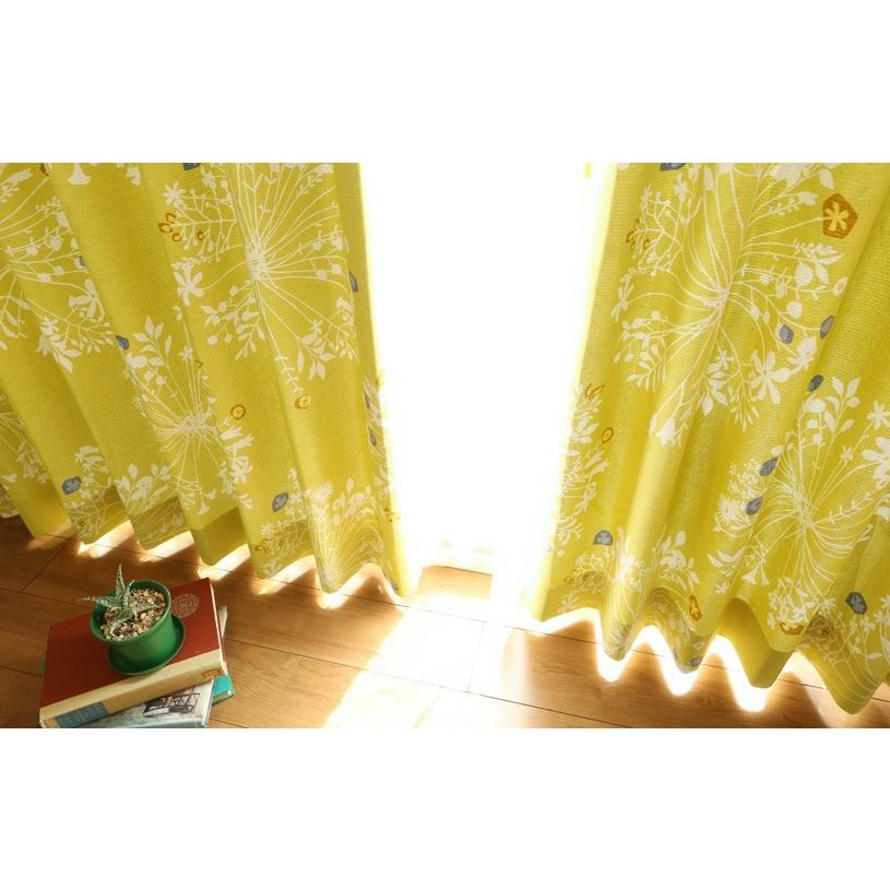 カーテン 遮光 オーダー 2級遮光 レースカーテン 洗濯可能 北欧 花柄 スミノエ オーダーカーテン 1.5倍ヒダ