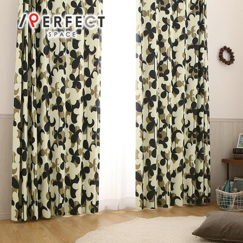 カーテン 遮光 おしゃれ 1cm刻み 遮光カーテン 安い おしゃれ オーダー 2級遮光カーテン 北欧 クローバー ベージュ 1 5倍ヒダ Un 0077 2h パーフェクトスペース カーテン館 通販 Yahoo ショッピング
