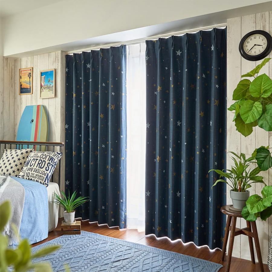 ユニベール（UNIVERS） 遮光カーテン おしゃれ 1級遮光 洗濯可 形状