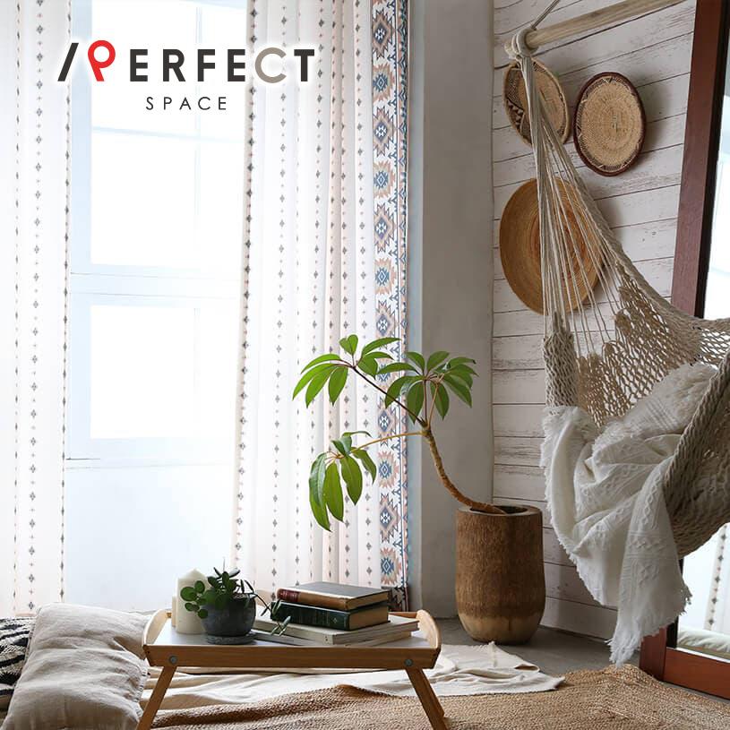 カーテン おしゃれ かわいい ボヘミアンゲート アイボリー 白 1 5倍ヒダ Un 0231 Wm Eo パーフェクトスペース カーテン館 通販 Yahoo ショッピング