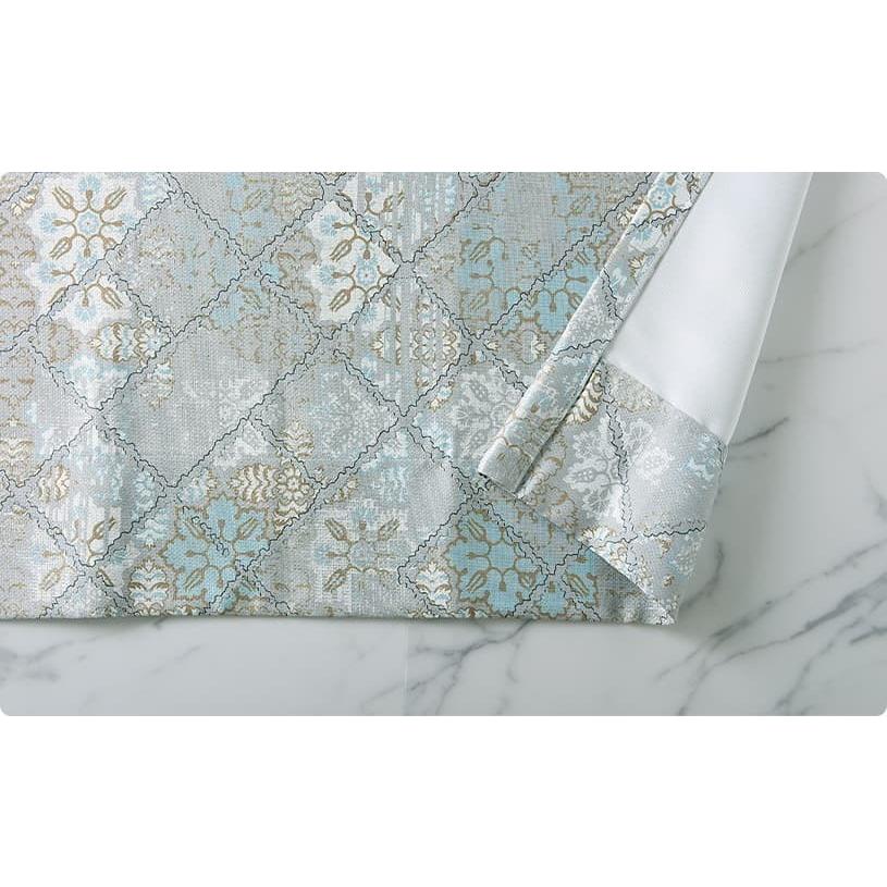 モロッカン カーテン かすれダマスク模様に光沢を持つ 3級遮光カーテン