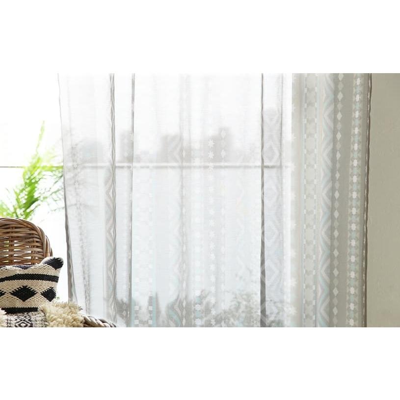 1cm刻み レースカーテン 送料無料 かわいい モロッカン おしゃれ ボヘミアン 幾何学模様 サハラレース オーダー 1 5倍ヒダ Unr 0098 2h パーフェクトスペース カーテン館 通販 Yahoo ショッピング