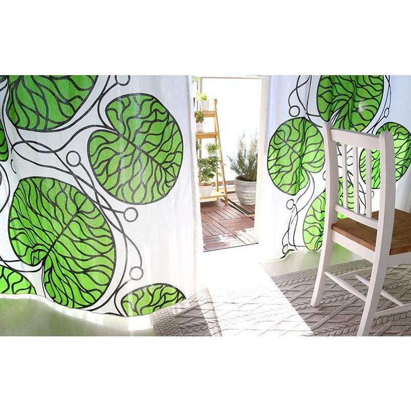 marimekko マリメッコ カーテン 裏地付き 北欧 蓮の葉 ボットナ