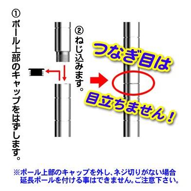 Luminous ルミナス スチールラック パーツ 延長ポール 2本セット