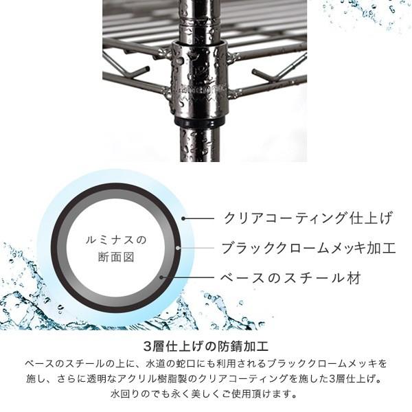 Luminous ルミナス スチールラック 19mm ブラック ニッケル 幅60 5段