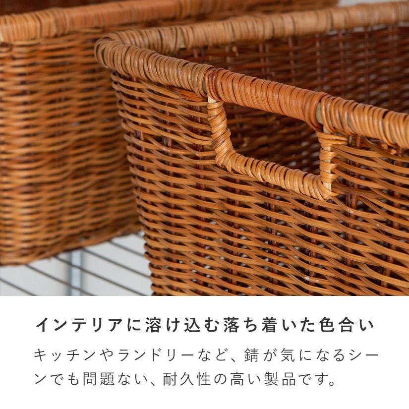 予約販売(2月上旬出荷予定) 天然素材ラタンバスケット（S） 幅35×奥30