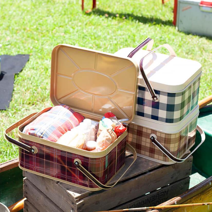 【未使用品】DULTON ティンバスケット　マスタード　レッド　2色セットブリキ 未使用品】DULTON ティンバスケット マスタード レッド 2色