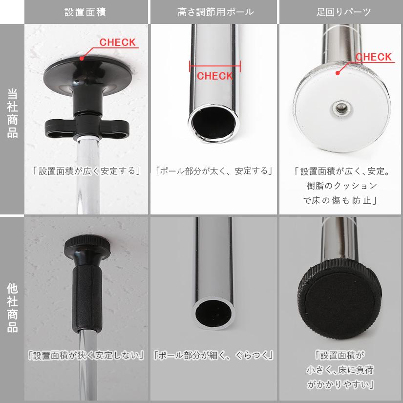 19mmポール突っ張りテンションラック10段120W メタルラック Luminous 予約販売(通常1ヶ月以内出荷) ルミナス スチールラック