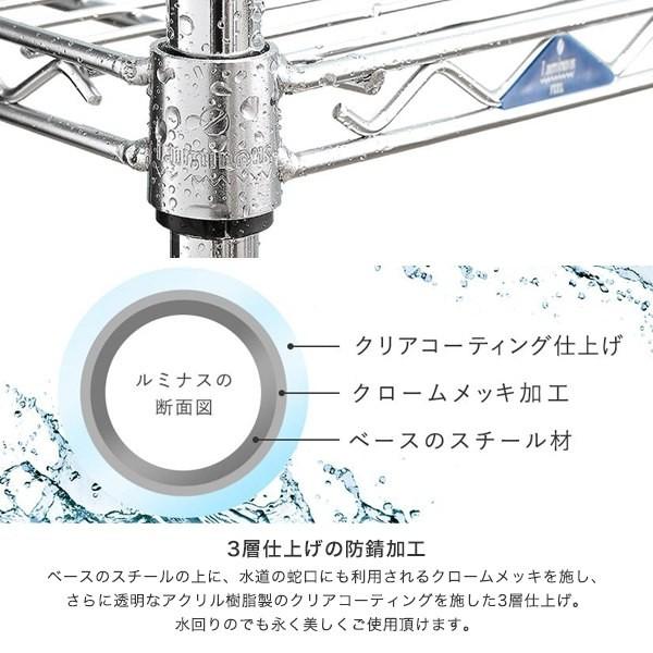 ＼夏の爆買WEEK／ 【本棚オプションなし】ルミナス スチールラック 突っ張りラック フィール 棚 収納 幅60x奥行30 5段 ポール径19mm 転倒防止 地震対策 MD60-5T | Luminous | 07