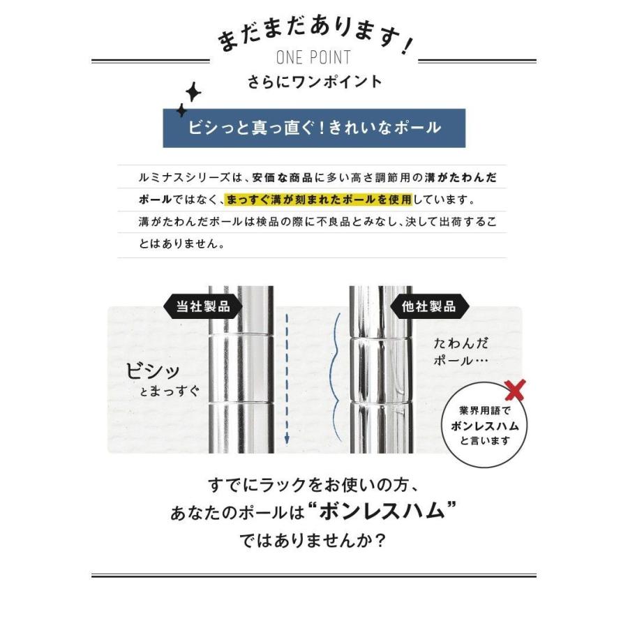 スチールラック 業務用 幅150 奥行46 6段 突っ張りラック 棚 アルミ 25mm スリム MH1518-6T 【物干し】