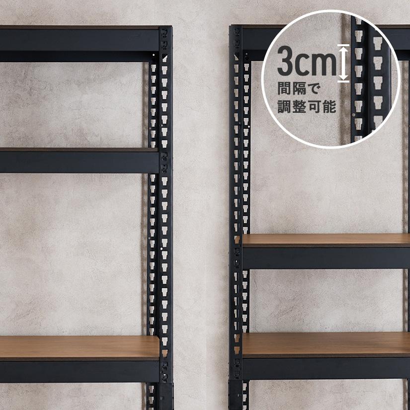 メタル＆ウッドラック METAL＆WOOD RACK 5段(幅81×奥行41×高さ180) 白