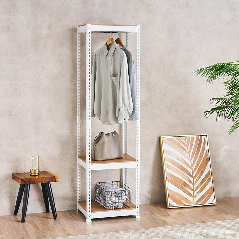 メタル＆ウッドラック METAL＆WOOD RACK ハンガー 3段 幅51×奥41×高さ