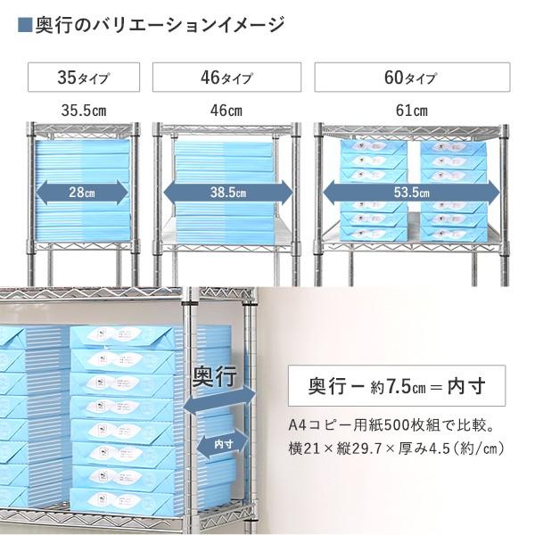 スチールラック 幅76 奥行46 高さ126 4段 ルミナスレギュラー アルミ 25mm NLH7612-4｜perfect-space｜12