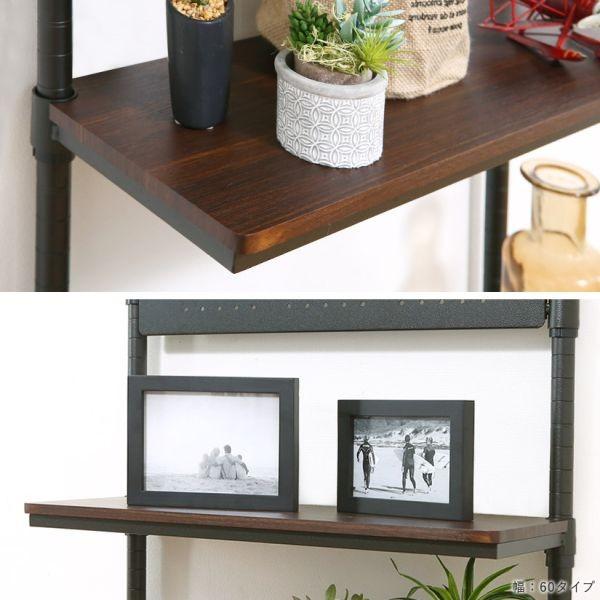 ルミナスノワール ハーフウッドシェルフ 幅60cm 4枚セット スチールラック ルミナスノワールのパーツ ハーフウッドシェルフ