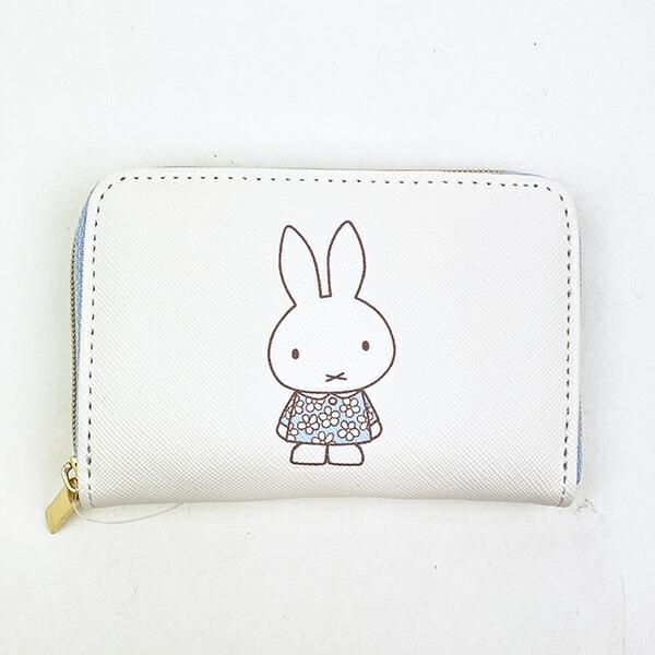 ミッフィー miffy コインケース ( オフホワイト) お財布 フラワードレス柄 小物シリーズ