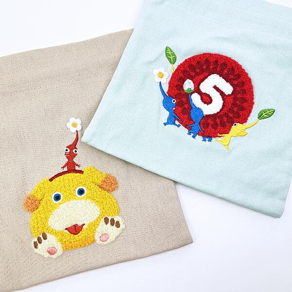 ピクミン サガラ刺繍巾着 ベージュ : パーフェクトワールド - 通販