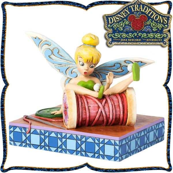 ディズニー 木彫り調フィギュア ティンカーベル （ピーターパン） 「OTink OTumbless Over Spool」 (MCD)