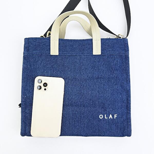 スヌーピー オラフ 2WAYトートバッグ(M) さがら刺繍 デニムブルー