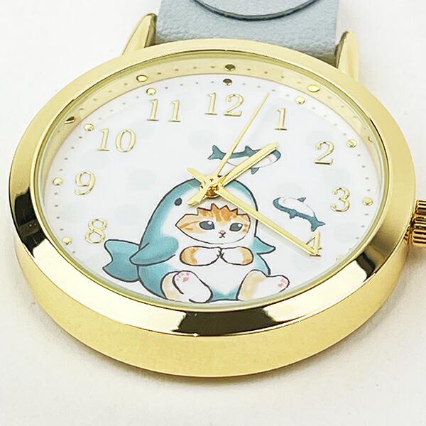 モフサンド 水彩ドットキーチェーンウォッチ サメにゃん 時計