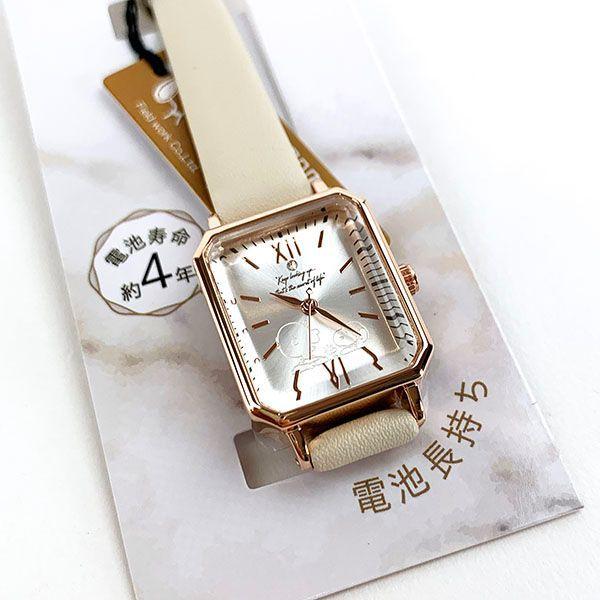 SNOOPY（スヌーピー） スクエアガラスウォッチ ホワイト 日本製 腕時計