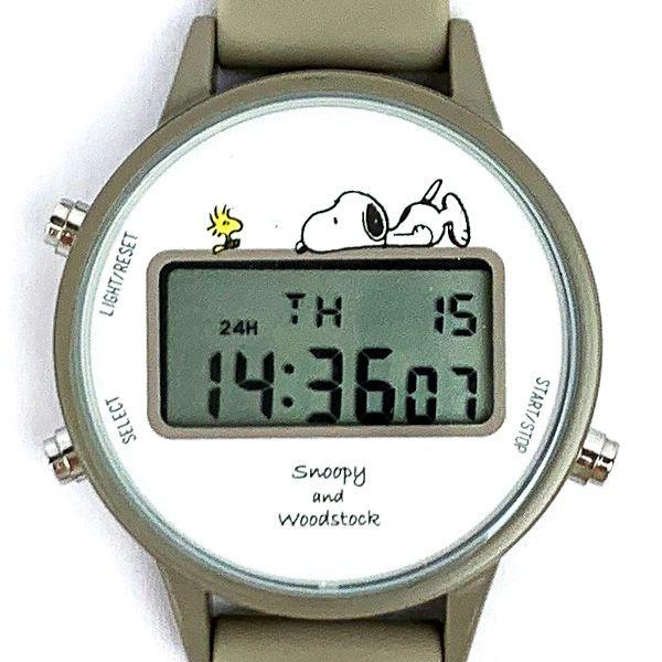 スヌーピーデジタルシリコンウォッチ グレー 腕時計 カジュアル デジタル時計 アクセサリー｜perfectworld-tokyo｜02