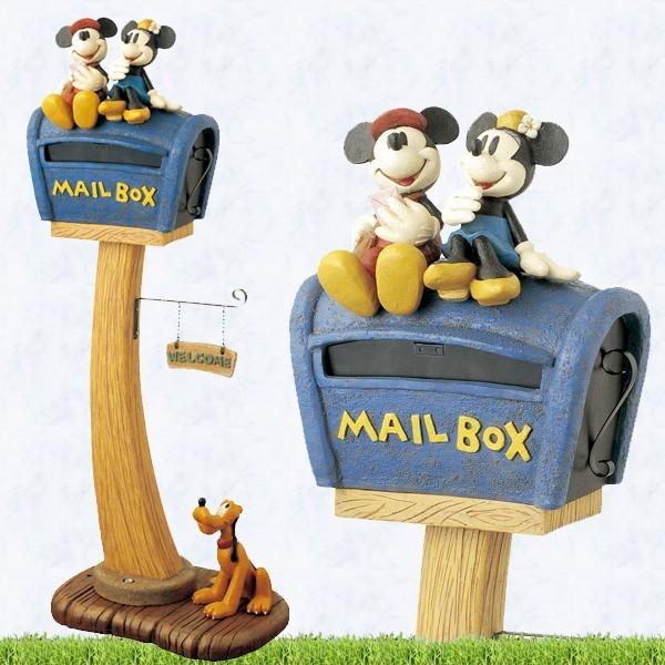 ディズニー　ガーデニング雑貨　スタンドポスト　郵便受け　ミッキーマウス　ミニーマウス　メールボックス　ガーデン用品