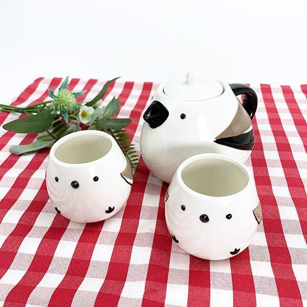 小鳥のティーセット Amazon.co.jp: かわいい食器 ポット カップ ティー セット 約600ml