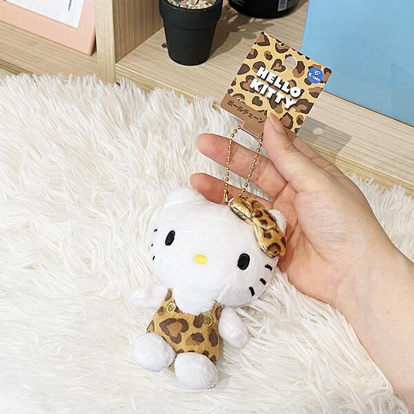 サンリオ ハローキティ ヒョウ柄 ブラウン ボールチェーン サンリオ ハローキティ ヒョウ柄 ブラウン ボールチェーン