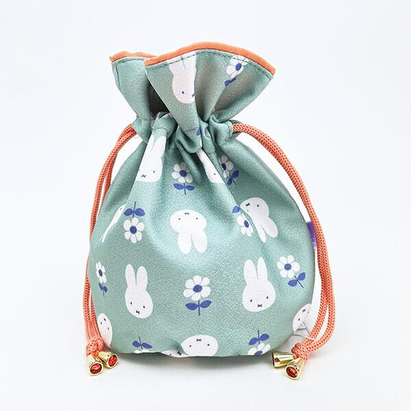 ミッフィー miffy 巾着 (グリーン) はんなりフラワー