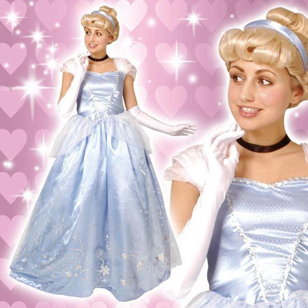 国内在庫 ディズニー コスチューム 大人 女性用 シンデレラ プリンセス ドレス デラックス ウィッグ付 仮装 在庫あり即納
