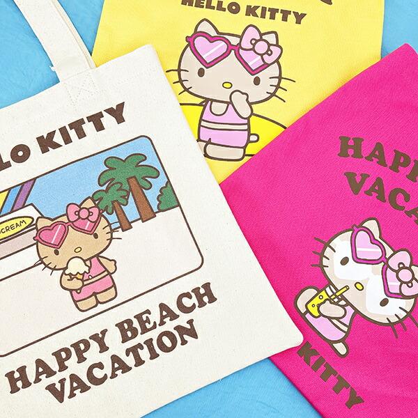 未使用 新品 HelloKitty Sanrio アイボリー　L 日本限定品 サンリオ ハローキティ 日焼け キティ A4トートバッグ