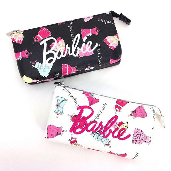 バービー 2ルームフラットポーチ WH ドレス Barbie ポーチ ホワイト 