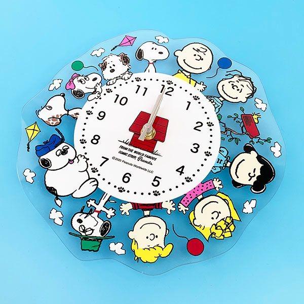 SNOOPY（スヌーピー） PEANUTS アクリル壁掛け時計 丸 壁掛け 時計