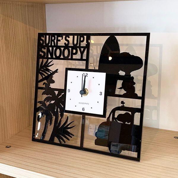 Peanuts スヌーピー アクリル壁掛け時計 角 Snoopy 時計 グッズ 壁掛け インテリア 専門店では