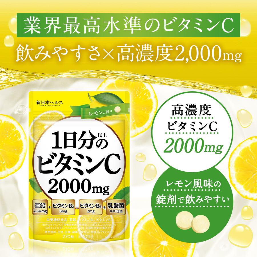ビタミンC 高濃度 1日分以上のビタミンC 2000mg配合 ビタミンB2