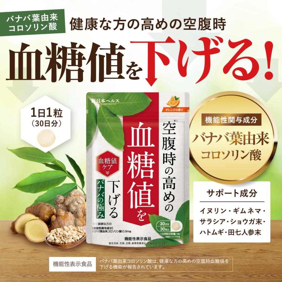 血糖値 バナバの極み 空腹時血糖値 バナバ葉由来コロソリン酸 イヌリン