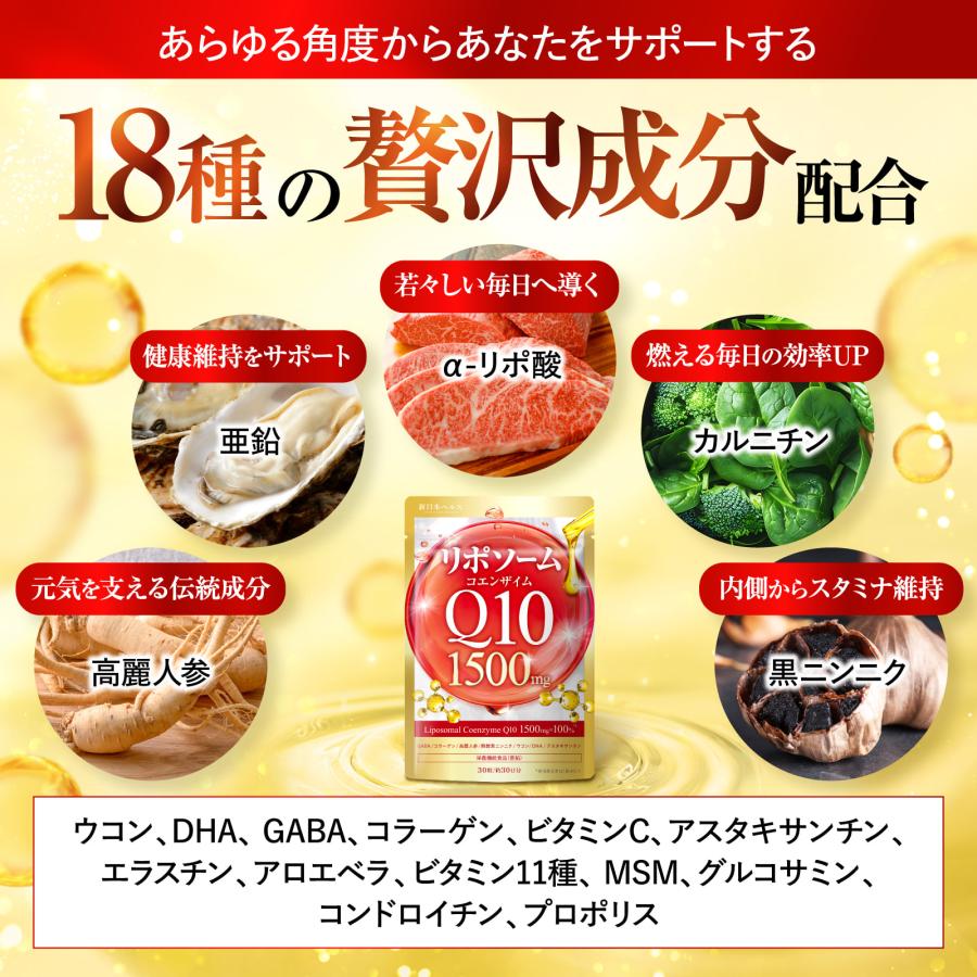 リポソームコエンザイムQ10 1500 CoQ10 亜鉛 α-リポ酸 カルニチン 高麗
