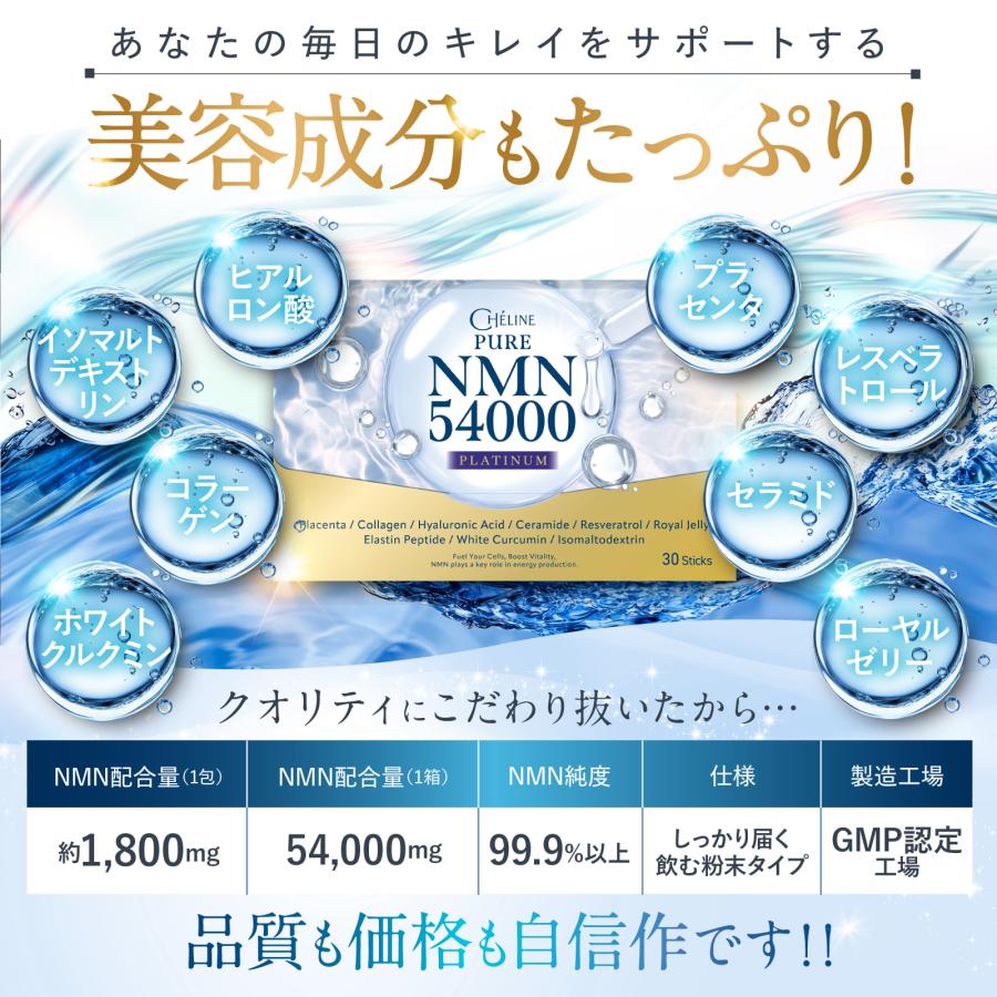 NMN【医師監修】 CHELINE NMN54,000mg サプリメント 日本製 ヒアルロン