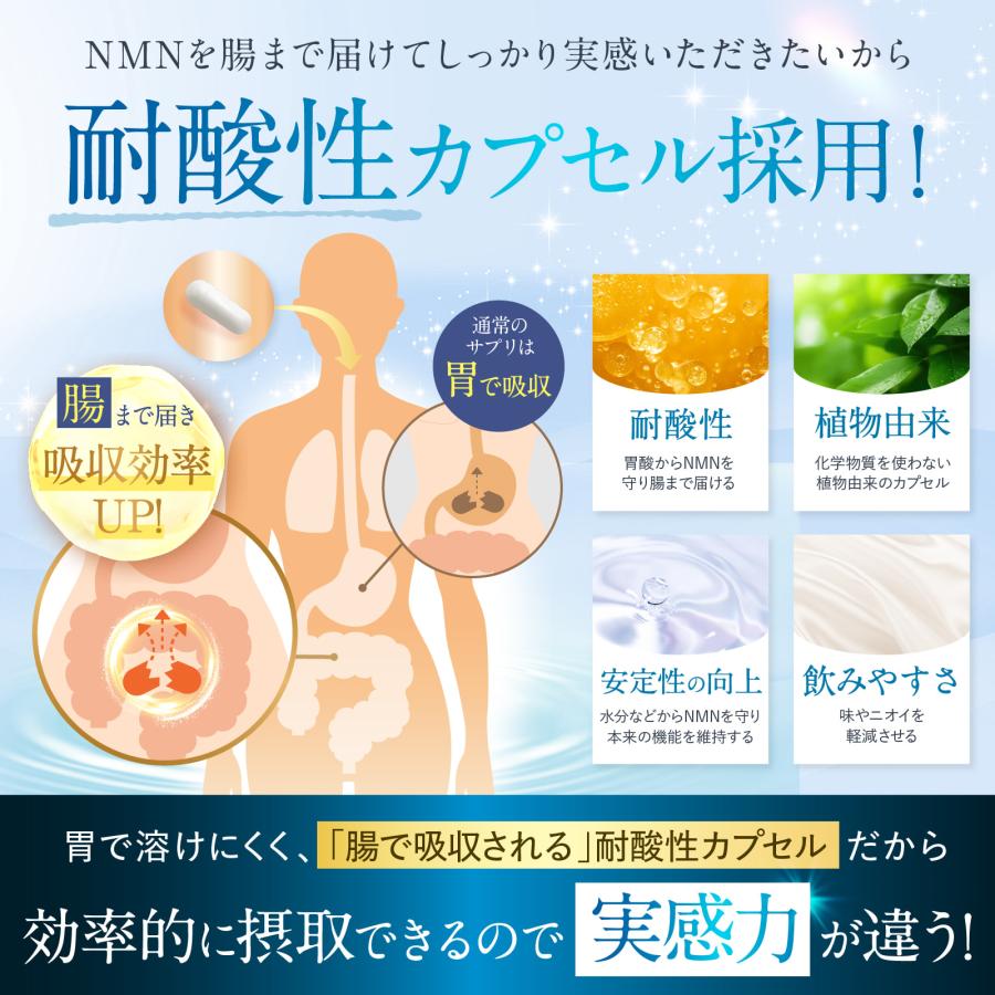 NMN 60,000mg 日本製 高純度99.9% 180カプセル 約60日分 耐酸性