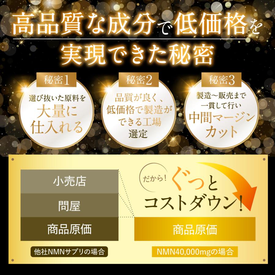 NMN 40,000mg サプリメント 日本製 高純度99.9% 120粒 約40日分 耐酸性
