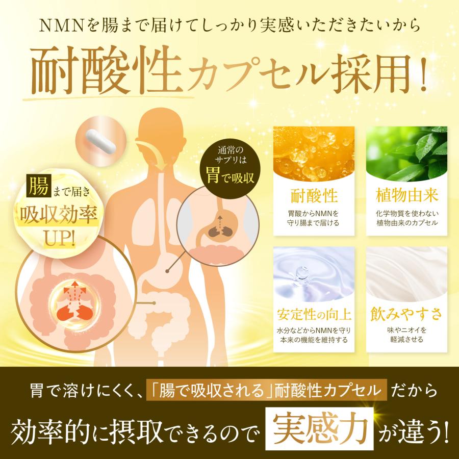 【2本】NMN プレミアム 40000mg 120カプセル×2個 NMN 40,000mg サプリメント 日本製 高純度99.9% 120粒 約40日分 耐酸性