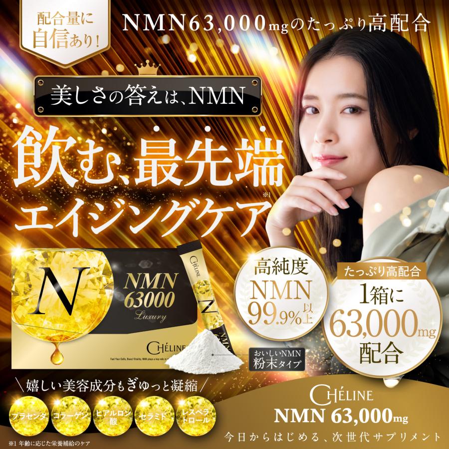 NMN CHELINE NMN63,000mg 高純度99.9% 国内GMP認定工場 コラーゲン